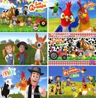 Детский фон для фотосъемки с изображением сельской фермы с изображением деревянного забора