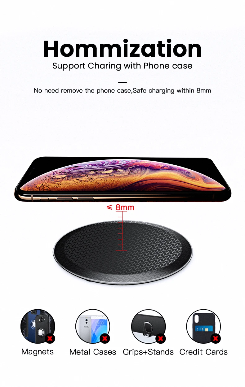 IONCT 10 Вт Быстрое Qi Беспроводное зарядное устройство для iPhone 11 pro X XR XS Max 8 USB беспроводная зарядка для samsung зарядное беспроводной коврик
