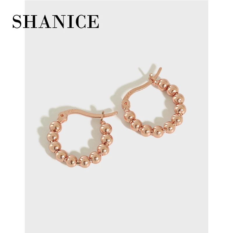 Шанис 100% 925 стерлингового серебра с круглым носком в ретро стиле ряда бусин