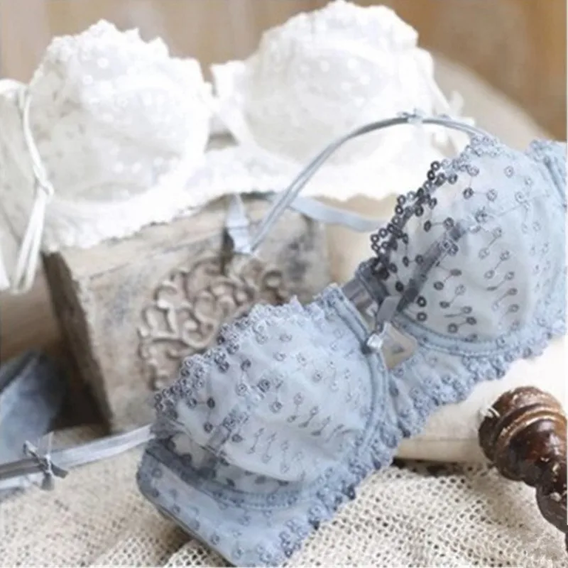 Европейское и сексуальное дышащее женское нижнее белье с чашкой 1/2 чашки белой