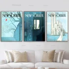 Журнал New Yorker, холст, принты, ретро плакаты и принты, винтажные Многослойные настенные картины, декор для гостиной, плакат