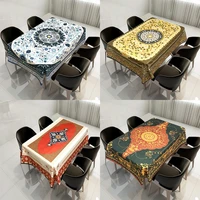 muslim polyester cotton digital printed tablecloth fabric waterproof oilproof mandala table mat wedding table deco customize