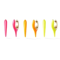 gold color fashion girl women jewelry candy colorful neon enamel huggie spike hoop earring multi piercing small hoops