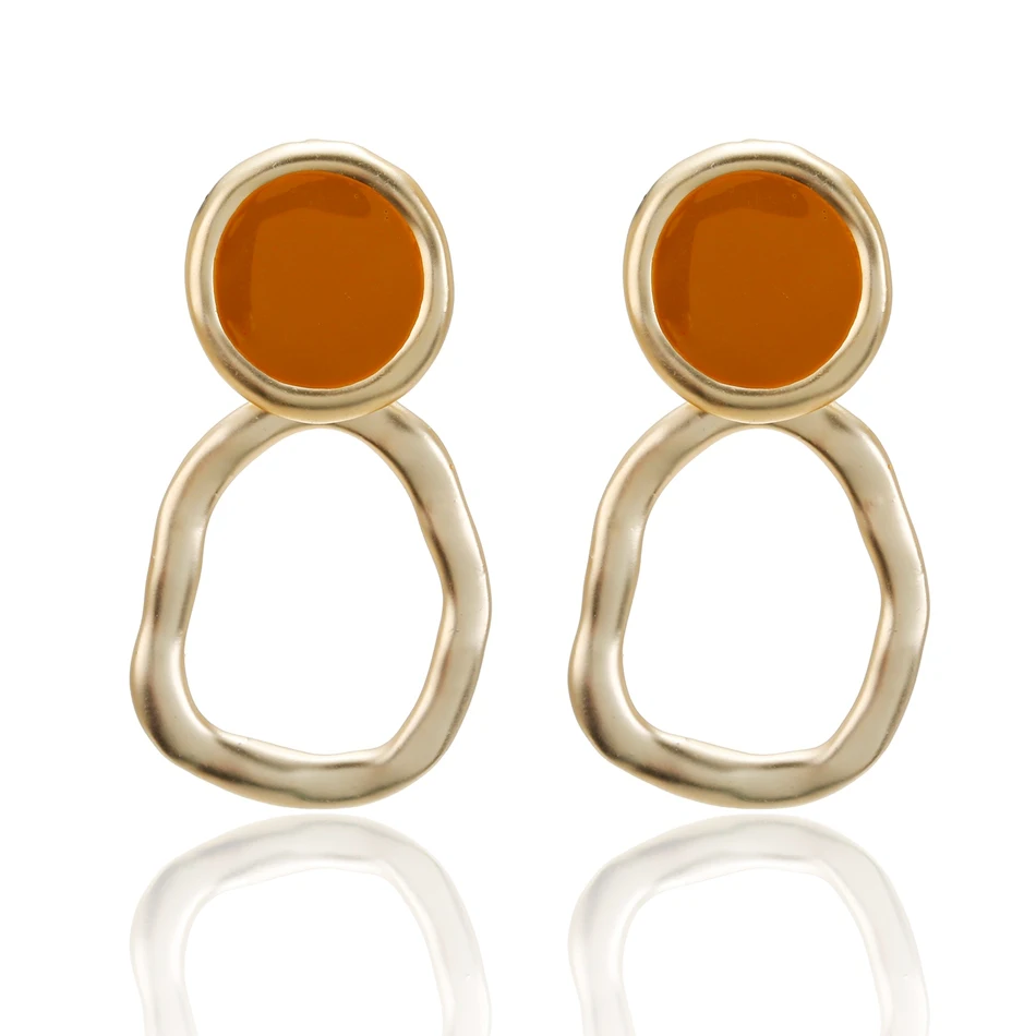 ORANGE Трендовые серьги для женщин/Геометрические/милые/корейские/массивные/Золотые/Винтажные/Висячие серьги ювелирные изделия для женщин SP625 - Окраска металла: ORANGE