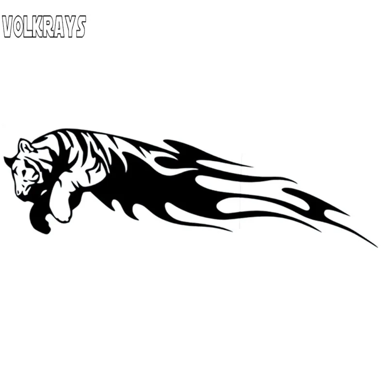 Volkrays индивидуальная Автомобильная наклейка Тигр прыгание пламя бардиан