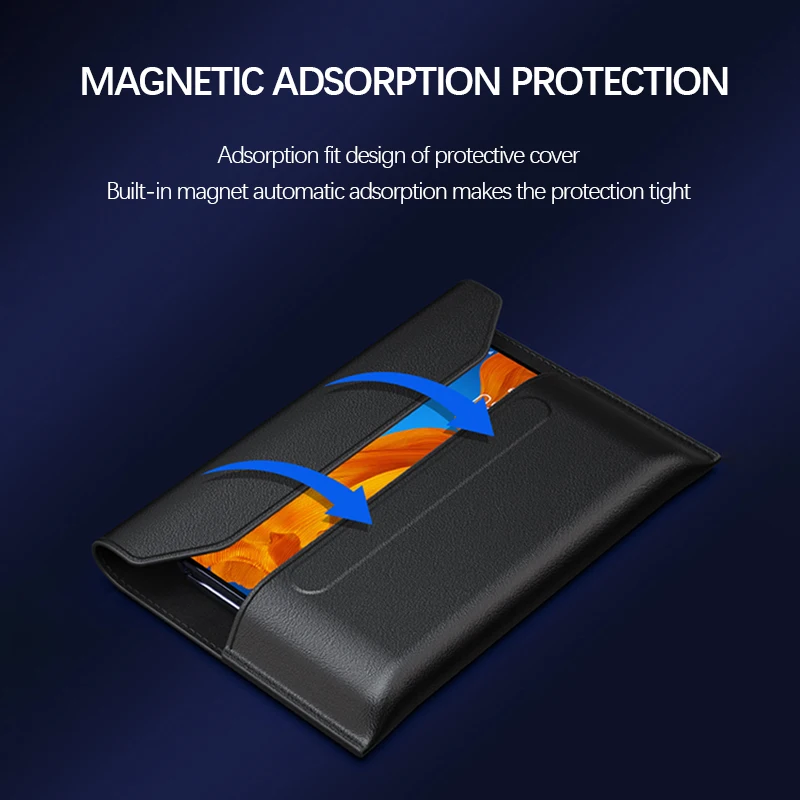

For Samsung Galaxy Z Flod 2 W20 For Huawei Mate X XS 5G 30 RS Case Genuine Leather Sleeve Pouch Envelope Magnetic Protective Bag