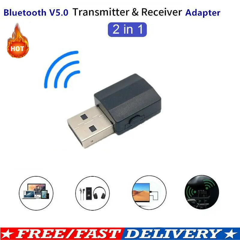 Фото 2 in 1 Wireless Bluetooth 5.0 Audio Transmitter Receiver Adapter USB AUX/RCA Stereo Music For Home Car PC Phone Device Электроника 2 in 1 Wireless Bluetooth 5.0 Audio Transmitter Receiver Adapter USB AUX/RCA Stereo Music For Home Car PC Phone Device Электроника