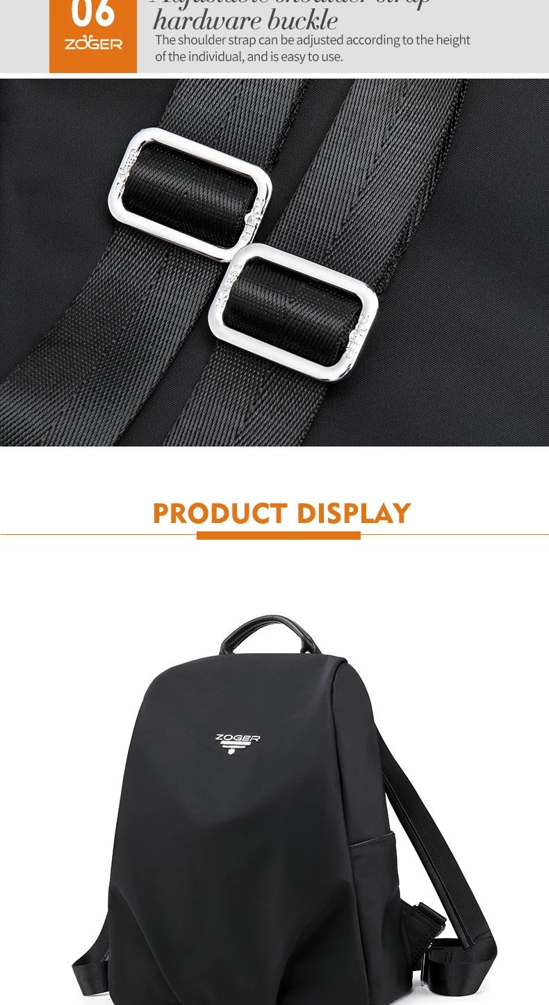 ZOGER Minimalistic casual lightweight backpack ultralow-weight new Oxford cloth versatile women's travel backpack