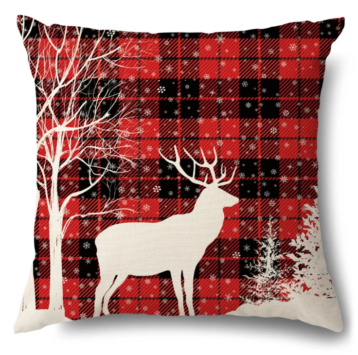 

100pcs Pillowcase 45cm Christmas Cushion Cover Christmas Decor For Home Polyester Pillowcase Printed Cushion Covers