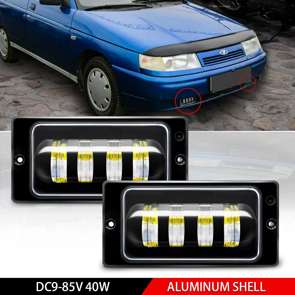 

2PCS High qulity Cars front fog Lamp Waterproof 6000K Led Fog Lights fog Passing Light for Lada 2110 -2117