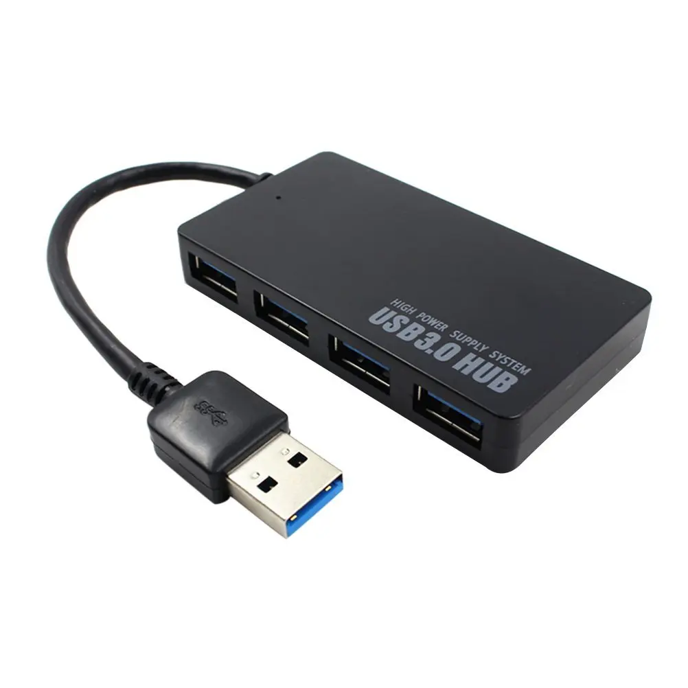 

Portable USB Hub Compact 4 Port USB 3.0 Hub Splitter Adapter 5Gbps for Mac Laptop Notebook PC Desktop Black