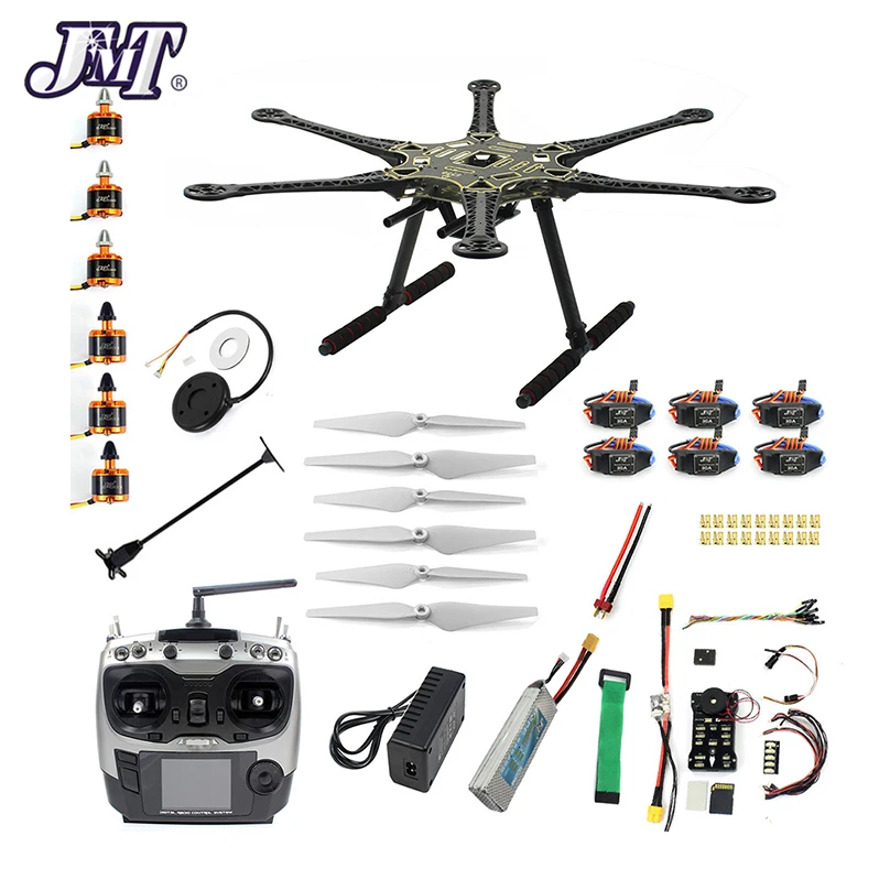 JMT гексакоптер 6-осевой комплект самолета HMF S550 рамка PXI PX4 управление полетом 920KV двигатель GPS AT9S передатчик 9443 Props