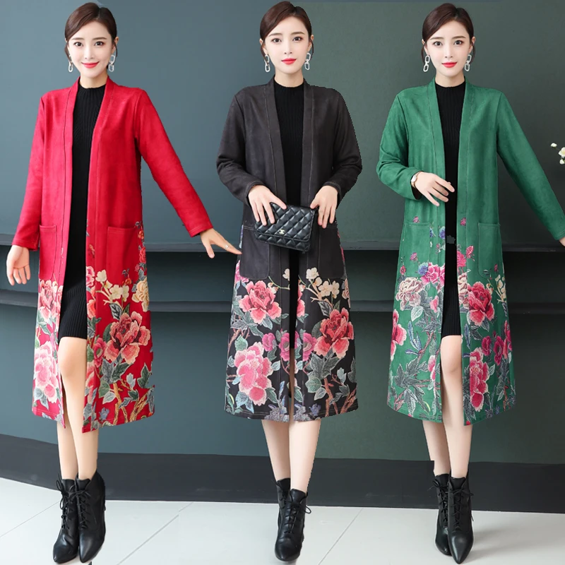 Весенне-осеннее замшевое пальто-ветровка новинка 2020 Одежда большого размера для