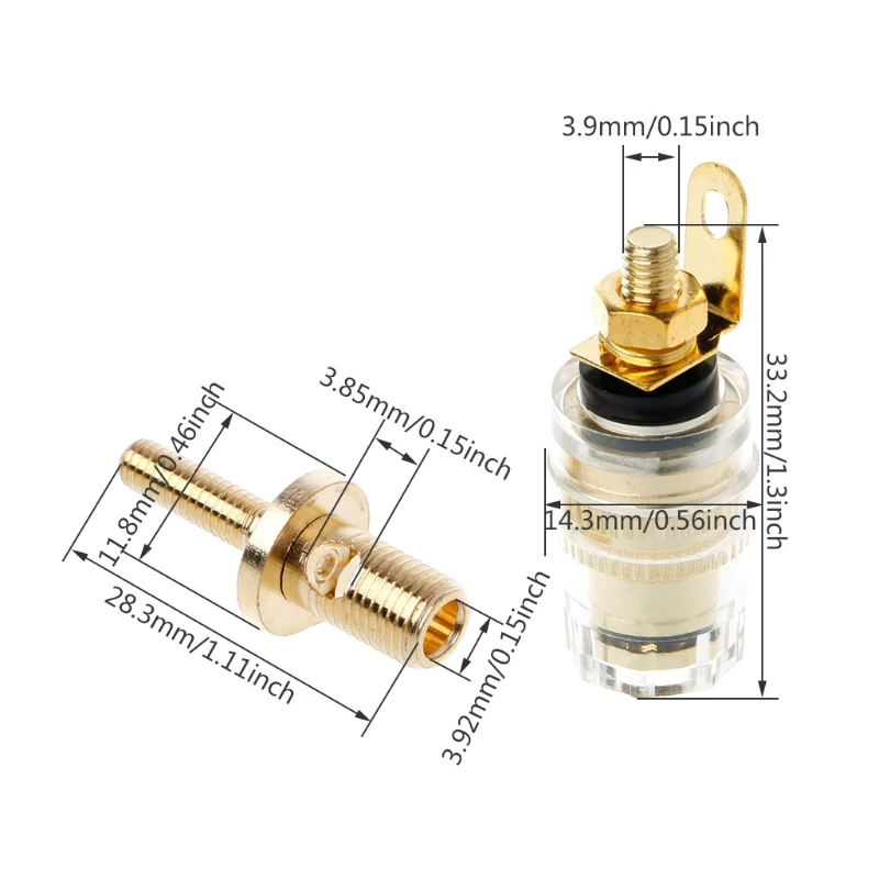1 Pair 4mm Binding Post Terminal Speaker Test Banana Plug Socket Connector Amplifier 4XFD | Обустройство дома