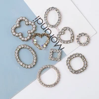 10 pcs new round pearl rhinestone alloy jewelry flower plate diy for hair accessories shoes clothing bag brooch pin accessories