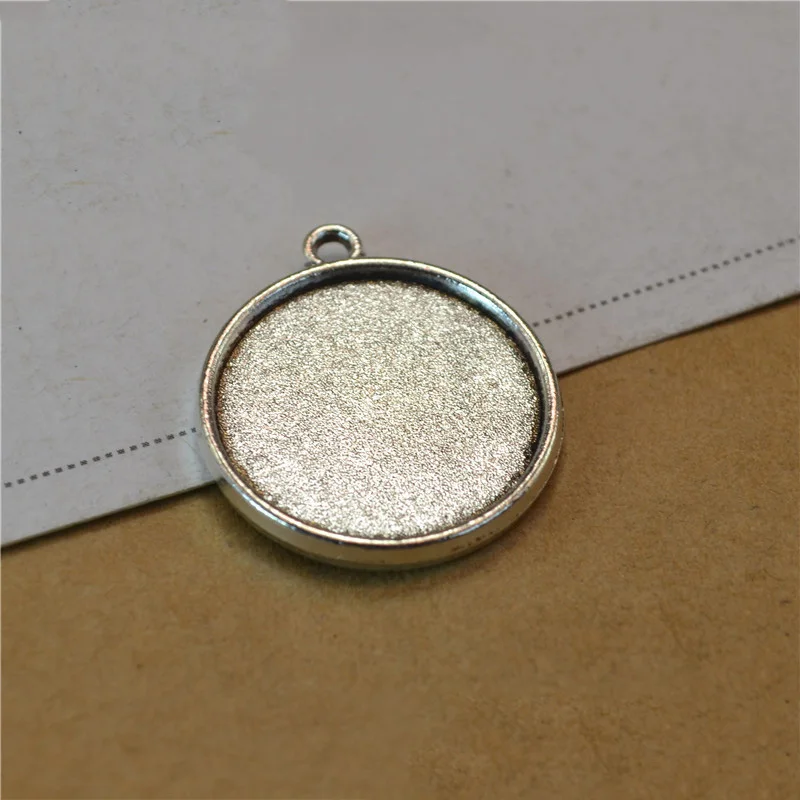 Пустой кулон из античной серебристой бронзы основа для кабошона камеи 20 мм 25