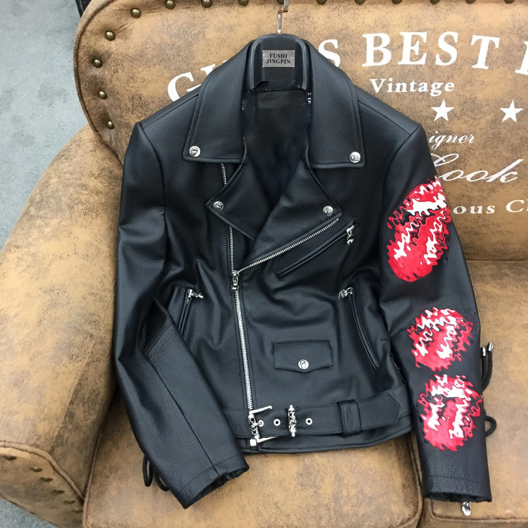 

NIGO CH Real First Layer Cowhide Leather Jacket Coat Code@CH2