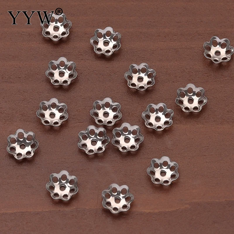 

100pcs/Lot Stainless Steel Bead Cap Diy Jewelry Making Findings Diy Flower Shaped Beads End Caps Jewelry Accessories Components
