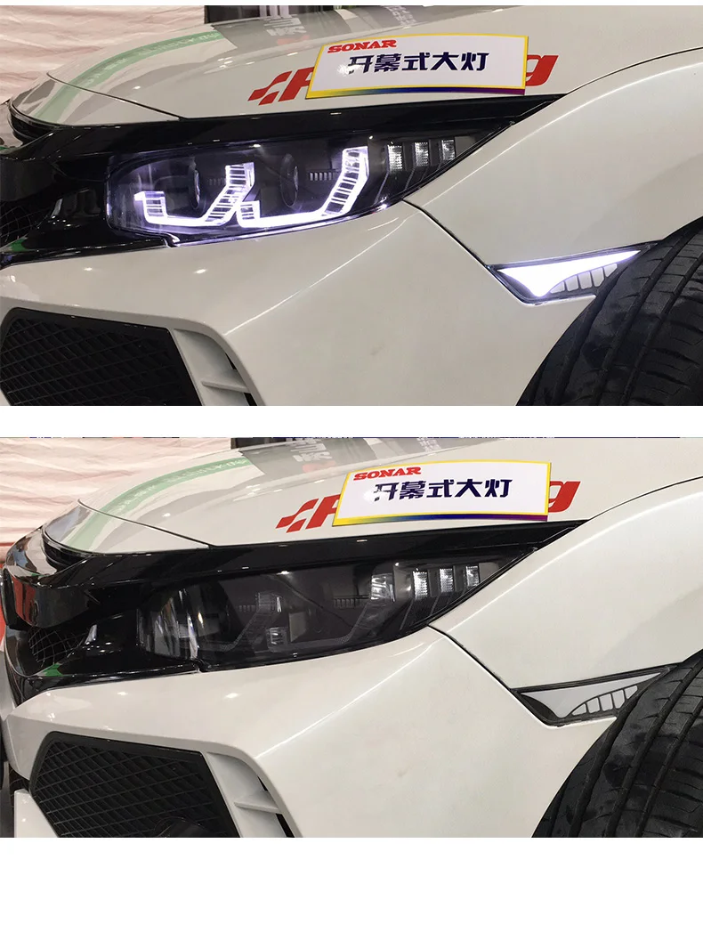 AKD автомобильный Стайлинг для Honda Civic фары- Civic X светодиодный светодиодные дневные ходовые огни на передних фарах HID фара Angel Eye Bi Xenon аксессуары
