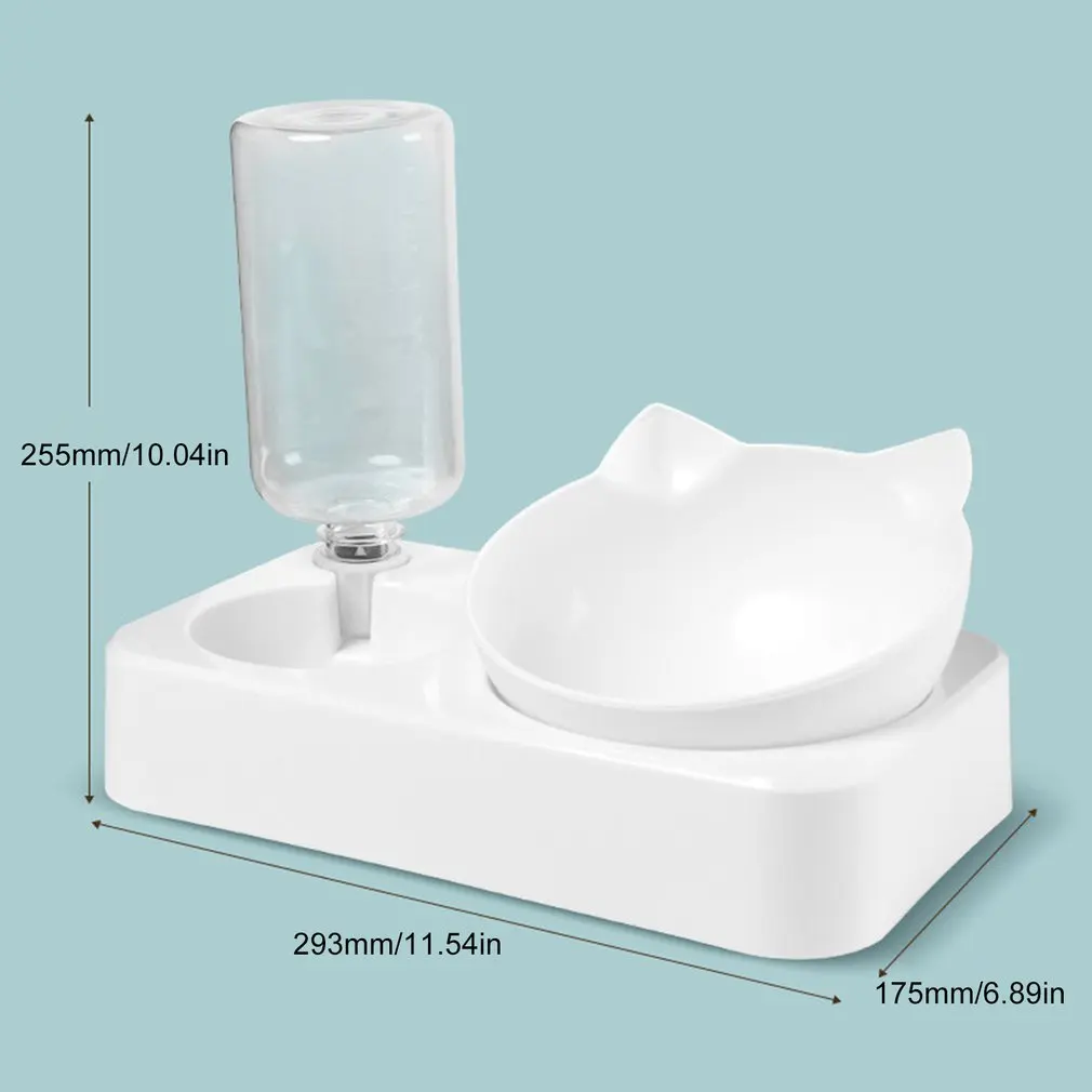

Cat Double Bowl Cat Bowl Dog Bowl Non-slip Food Bowl With Raised Stand Cat Feeding & Watering Supplies Dog Feeder Pet Supplies