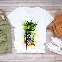premium women summer pineapple watercolor painting 90s fruit camisas shirt ladies womens t shirts top t female tee t shirt