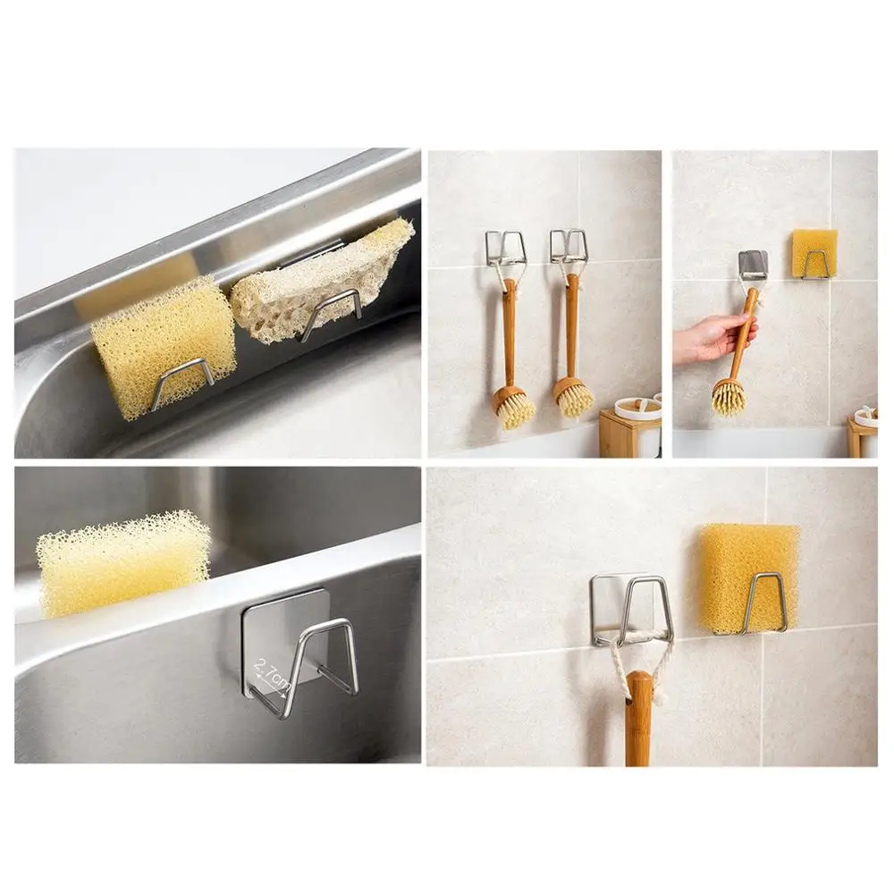 Держатель для губки из нержавеющей стали самоклеящиеся раковины сушилка слива