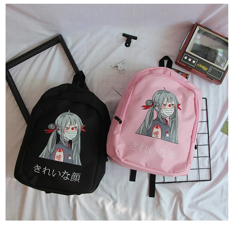 Женские рюкзаки Ulzzang Kawaii розового цвета для девочек-подростков в корейском японском стиле Harajuku аниме забавные школьные сумки уличный Большой рюкзак