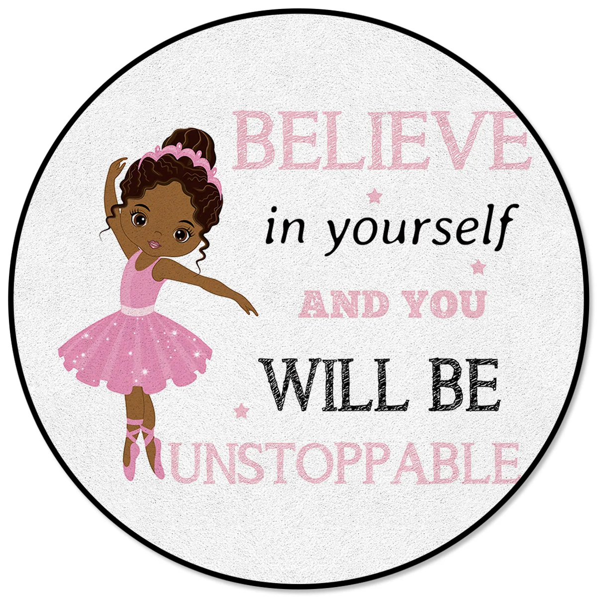 

Круглый Противоскользящий ковер для маленькой афроамериканской балерины, Детский ковер для спальни, коврик для гостиной, коврик для компью...