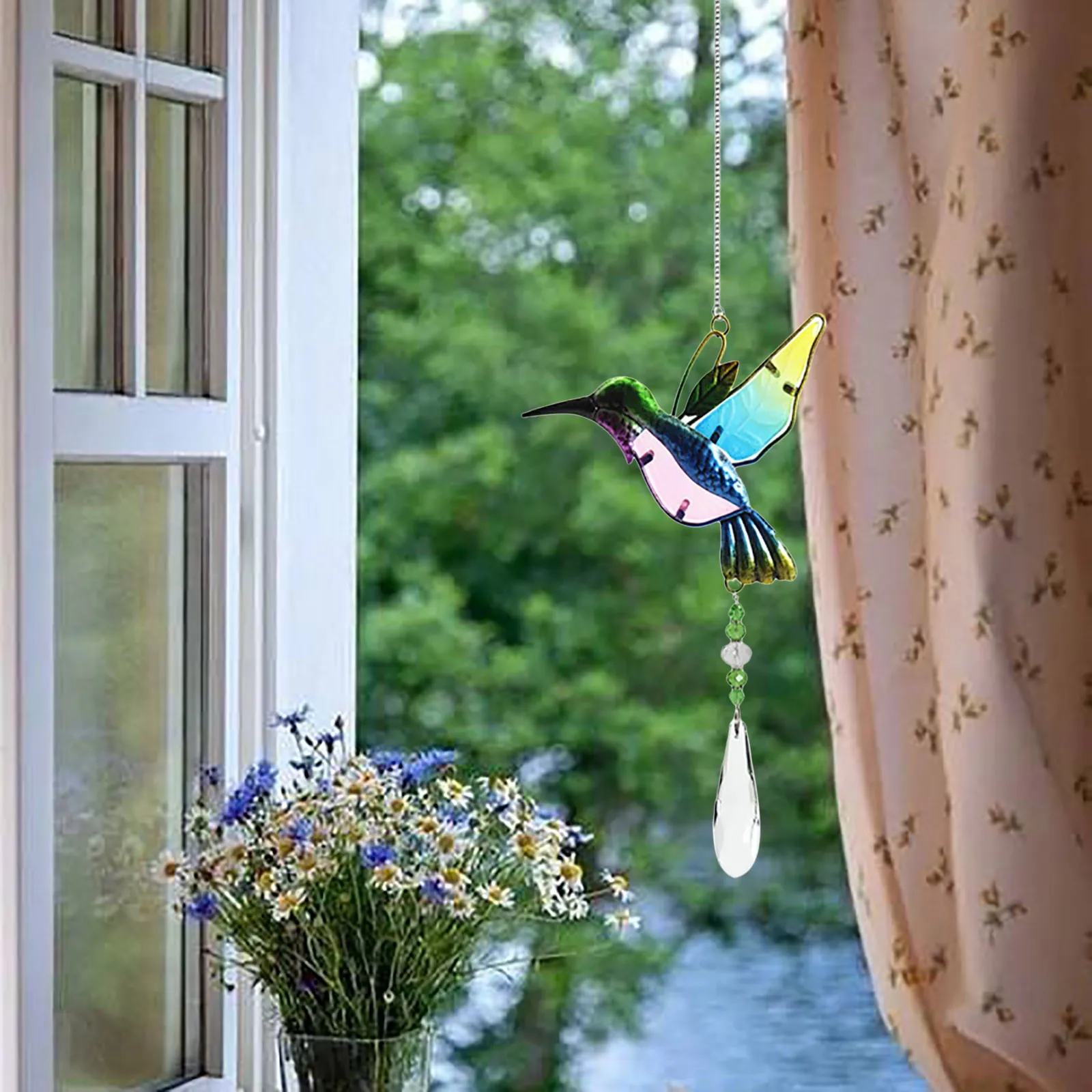 

Metal D-ragonfly S-un Catcher Crystal Ball P-rism Window Hanging Ornament Garden Decoration Garden Outdoor Decoration#40