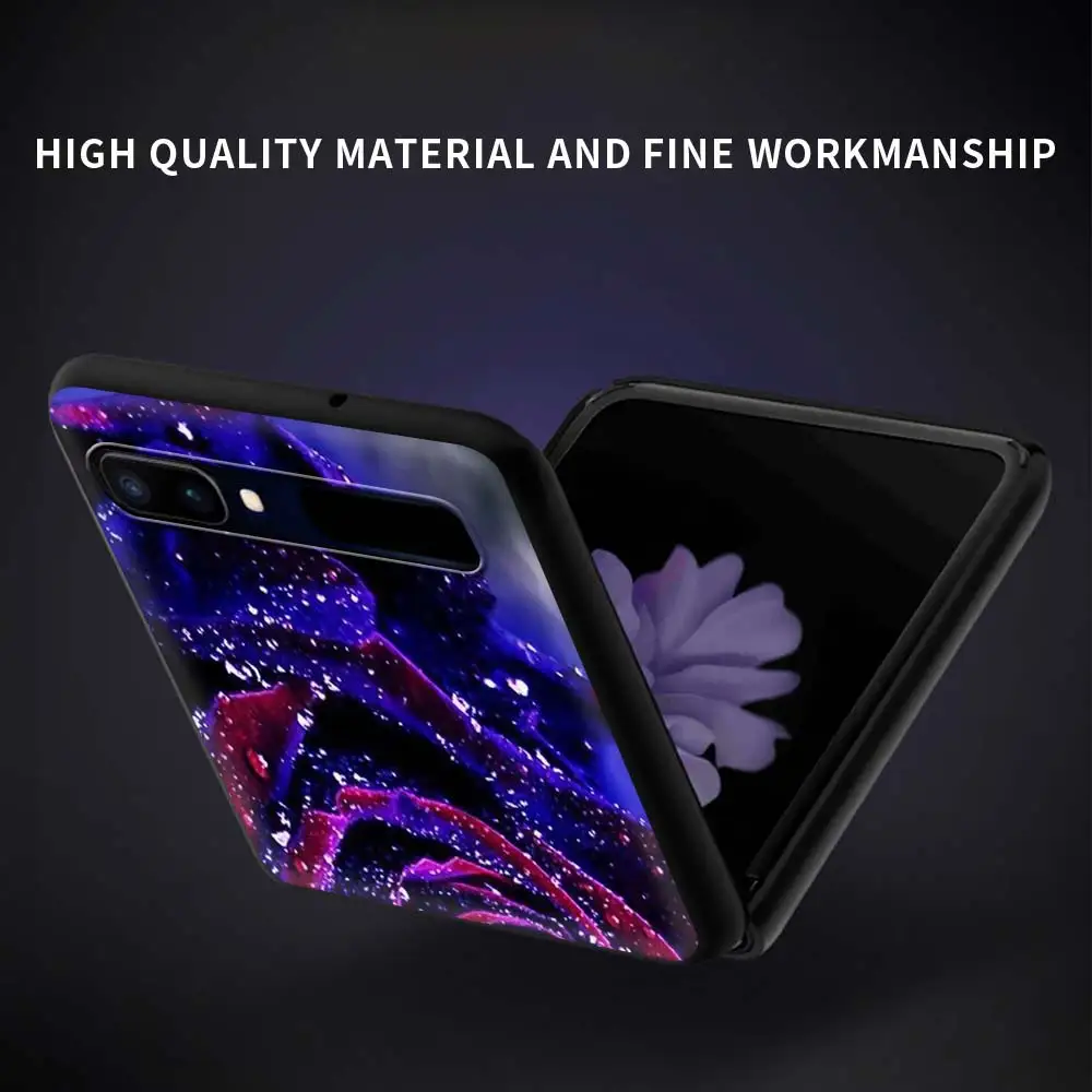 

Phone Case For Samsung Galaxy Z Flip Fold Hard PC Cover For Galaxy ZFlip 5G Mobile Bag Back Shell Flower Red Roses Cool Fashion