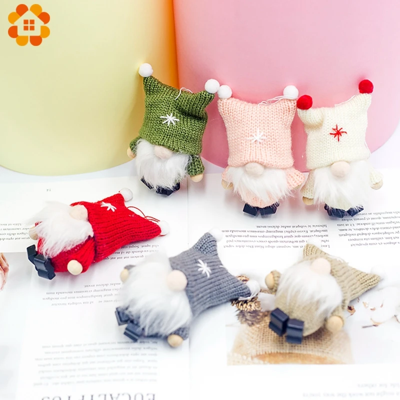 1 шт. 6 цветов милые Рождественские Подвески из шерсти Санта-Клауса и фетра