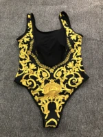 gold print floral girl swimsuit sexy bikinis pop print lady women swimsuits outfits classic pattern swimming set