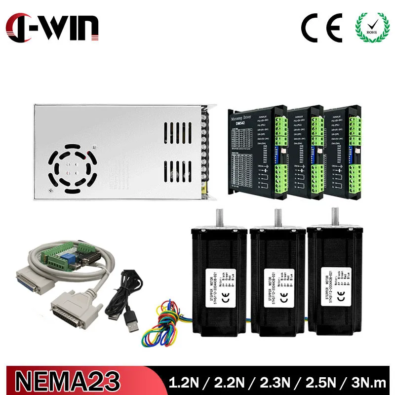 

3/4 Axis CNC Router electronic kit：TB6600 DM542 DM556 driver+ NEMA23 425ozin DC motor + power supply + DB25 MACH3 motion card
