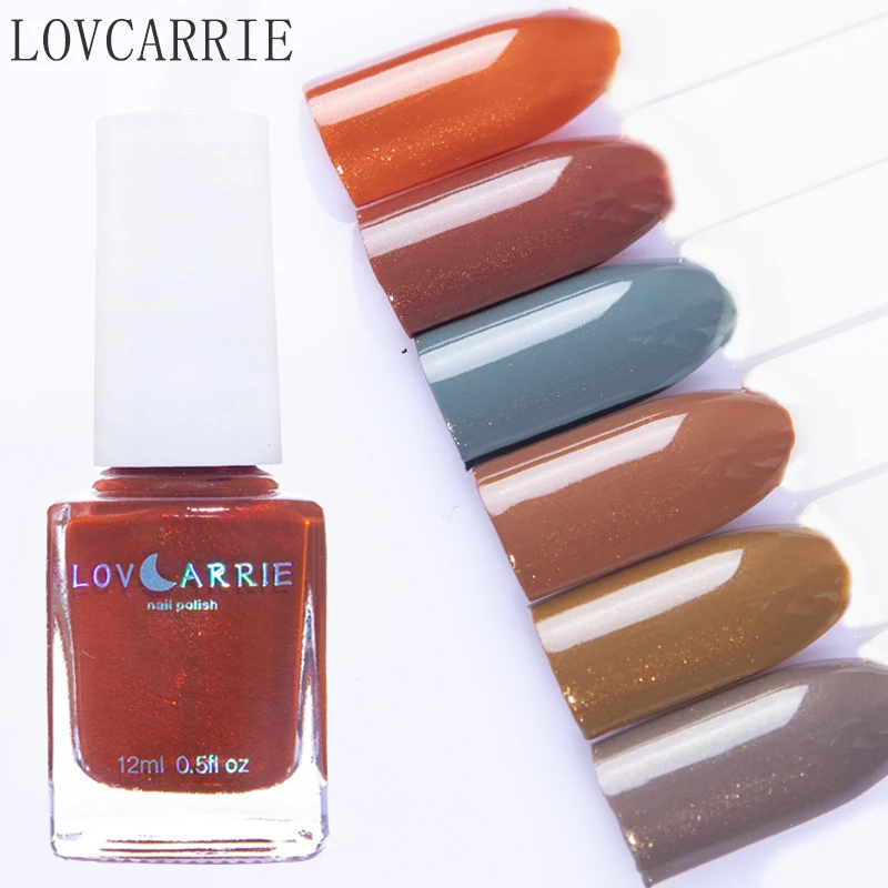 

LOVCARRIE Shimmer Nail Polish Pearl Glitter Ordinary Regular Nail Lacquer Varnishes Nail Art Polish for Nails Art Design 12ML