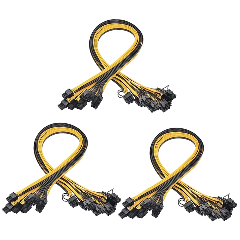 

30 Pcs 6 Pin PCI-E To 8 Pin(6+2) PCI-E (Male To Male) GPU Power Cable 50Cm For Image Cards Mining Server Breakout Board