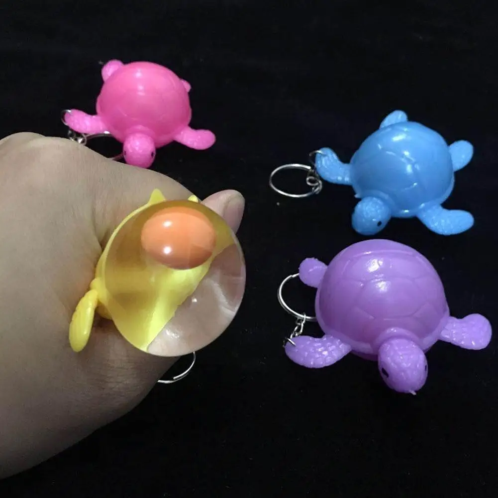 

New Funny Prank Whole Gadget Colored Little Turtle Crowded Pressure Ball Keychain Key Ring Relief Gift