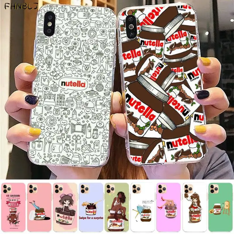

FHNBLJ nutella Phone Case for iPhone 8 7 6 6S Plus X 5S SE 2020 XR 11 pro XS MAX