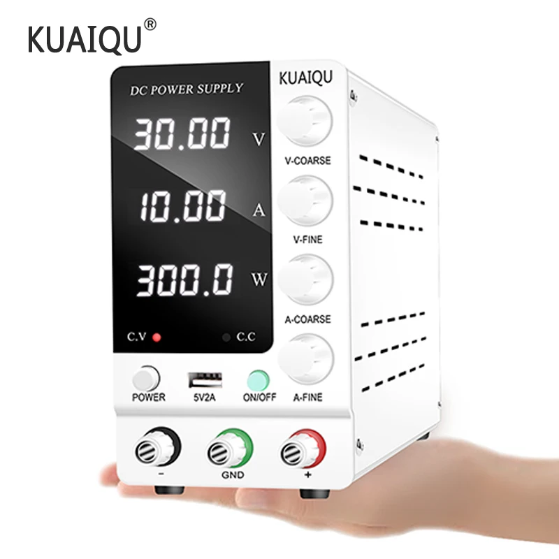 

Регулируемый лабораторный источник питания KUAIQU, USB, постоянный ток, 30 в, 10 А, настольный источник питания, 110 В, 220 В