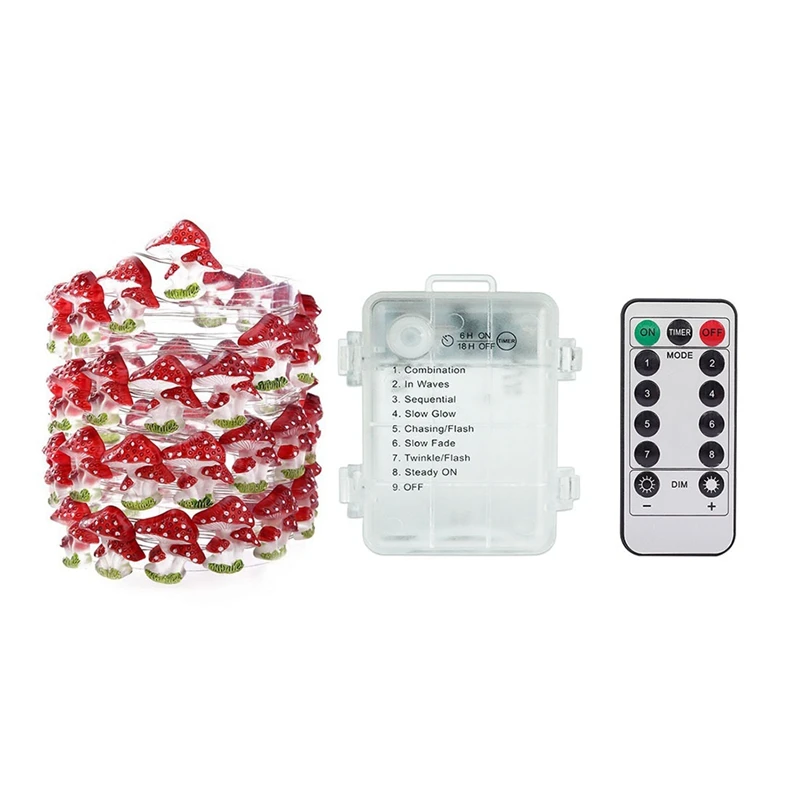 

Fairy Mushroom Lights, Battery Operated Lamp String, Mushroom Decor, Mushroom Cottagecore Room Decor For Bedroom