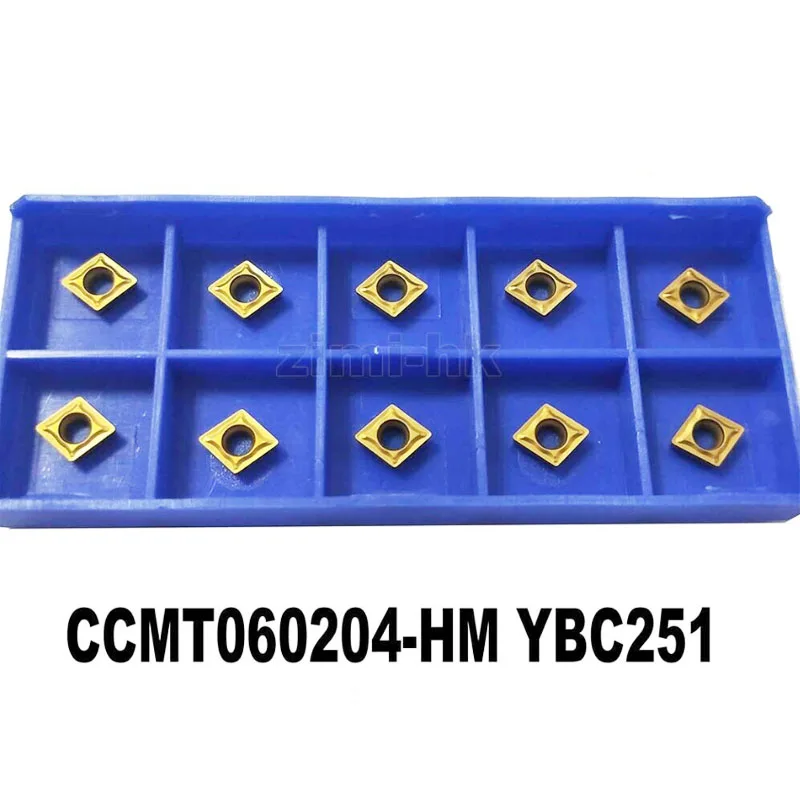 10 шт. CCMT060204 HM YBC251 CCMT21.51 твердосплавные вставки для токарного станка с ЧПУ