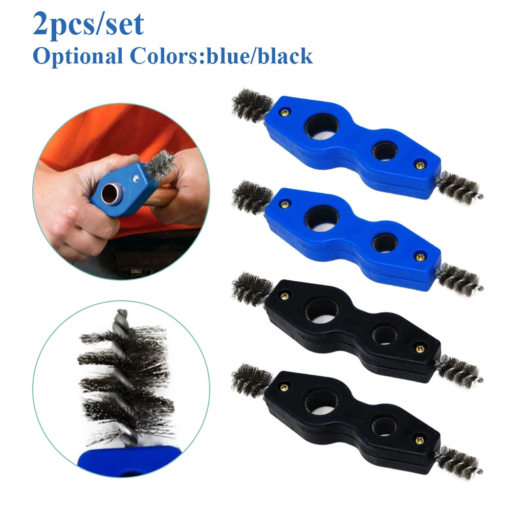 

2* Wire Pipe Brush 2PCS 4 In 1 Clean Battery Post Deburring Pipe Tools