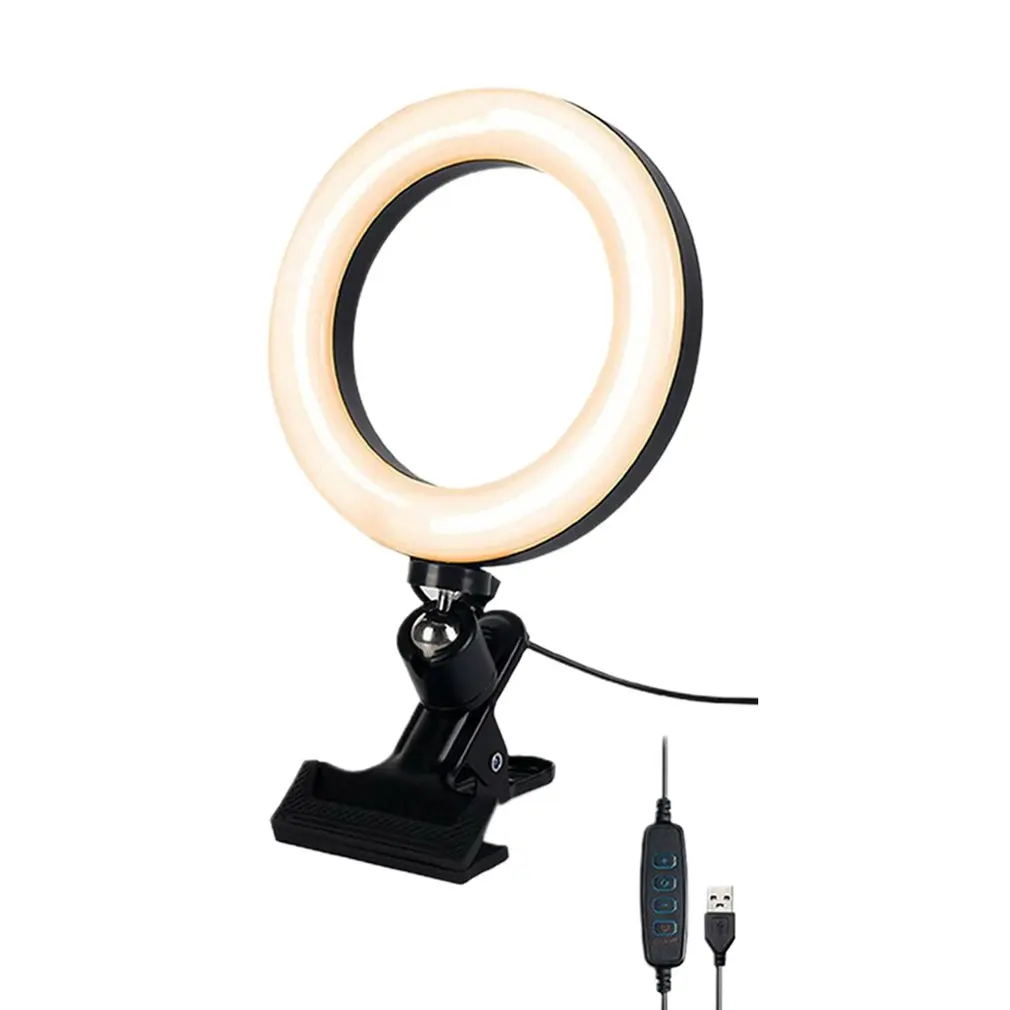 

6inch Selfie Desktop Ring Light LED Lamp With 3 Light Modes 360 Degrees for Live Stream Makeup YouTube Video Photography Studio