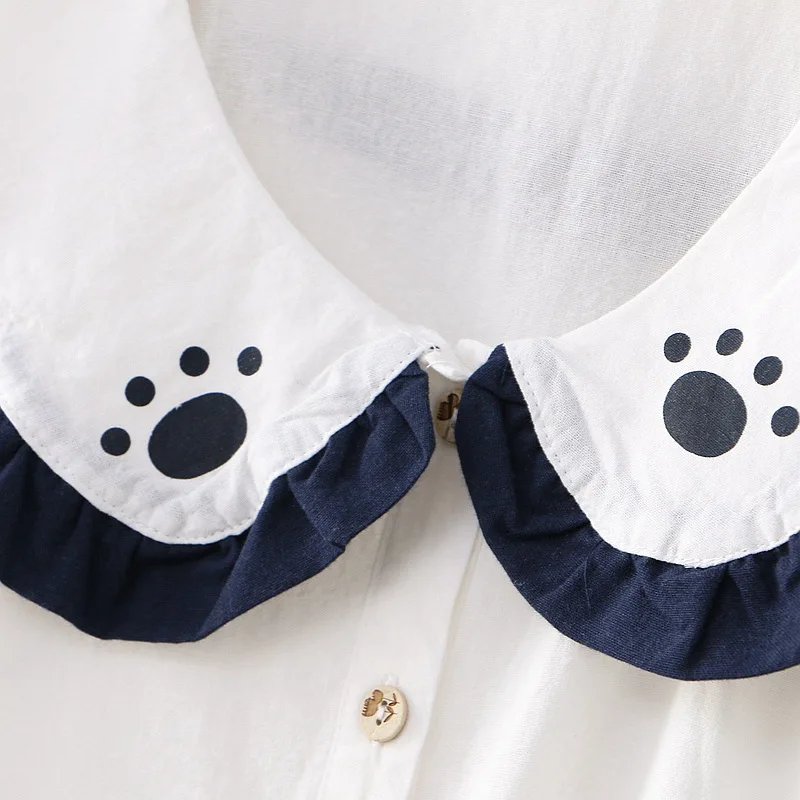 Японский Мори девушка медведь печати Свободные трапециевидные платья Питер Пэн