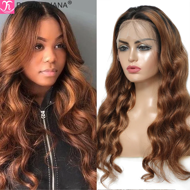 

DreamDiana Brazilian Hair Lace Front Human Hair Wigs For Women Ombre Blond Body Wave HD Lace Frontal Wig Perruque Cheveux Humain