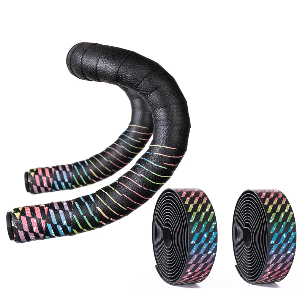 

2022RYET Road Bike Handlebar tapes Rainbow color EVA PU Tape Durable Shock-Proof Bar tape