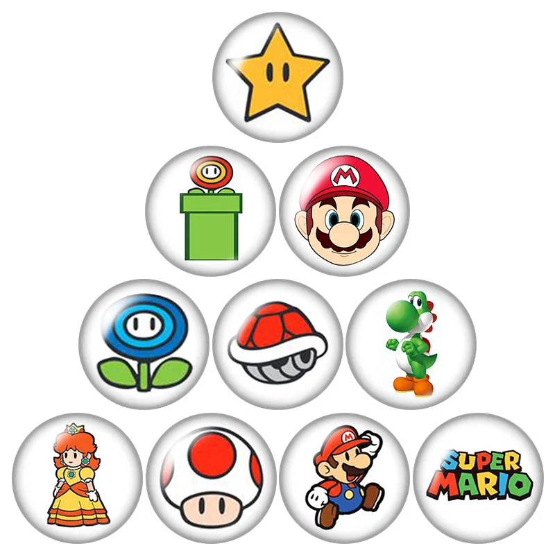 Игра &quot&quot&quotсупер марио&quot&quot&quot 18 мм кнопки 10 шт. круглые фото кабошоны