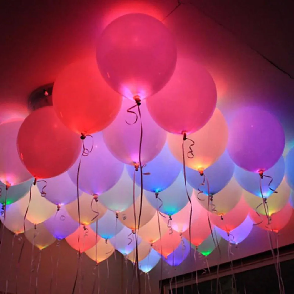 

10/50pc LED Flash Balloon High Bright Balloon Lamp Flash Balloon Lamp Birthday Paper Flashlight Balloon Party Wedding Decoration