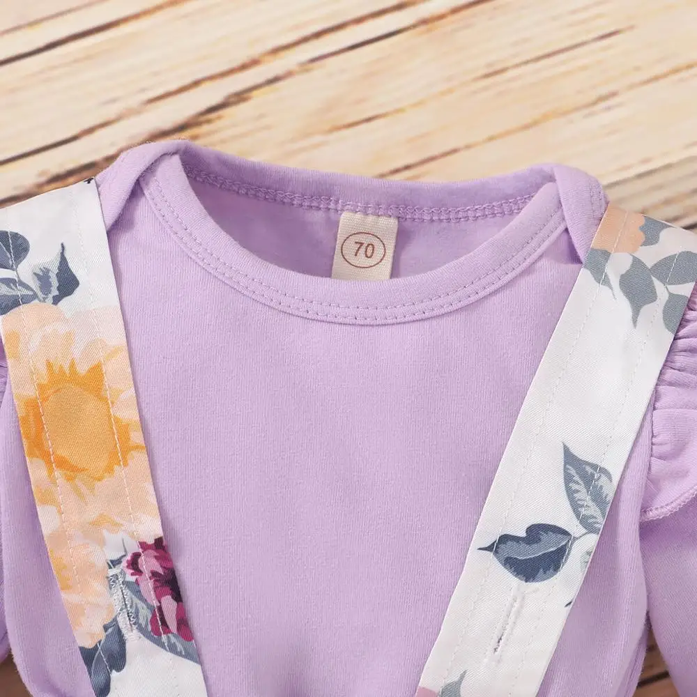 Комбинезон для новорожденных с длинным рукавом и оборками на возраст 0-3 месяца |