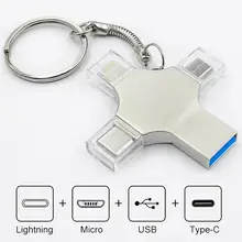 Bru Pen Drive Type c 32GB Otg Usb Flash Drive 3.0 For Iphone ipad Android  32gb Pendrive 4in1