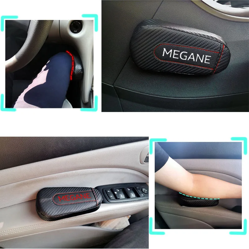 

For Renault Megane 1pc Carbon Fiber Leather Auto Leg Cushion Knee Pad Car Door Arm Pad Car Accessories Vehicle Protective